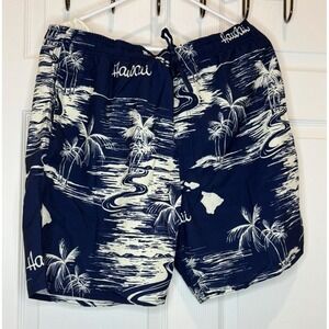 Mens FAVANT Hawaii Hawaiian Board Shorts Size XXL White‎ blue